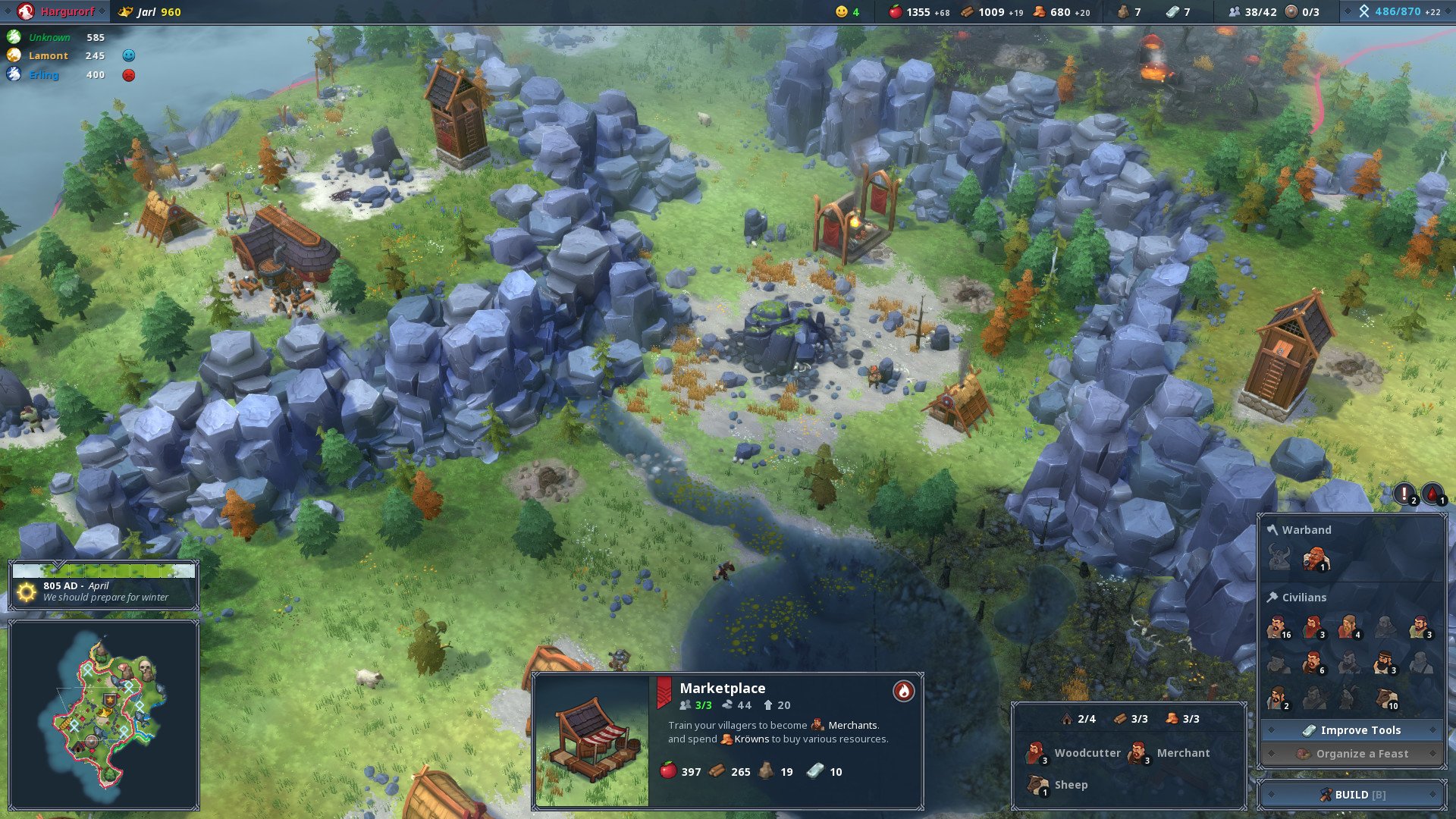 Скриншот 1 к игре Northgard v.3.5.38.39885 [GOG] (2018)