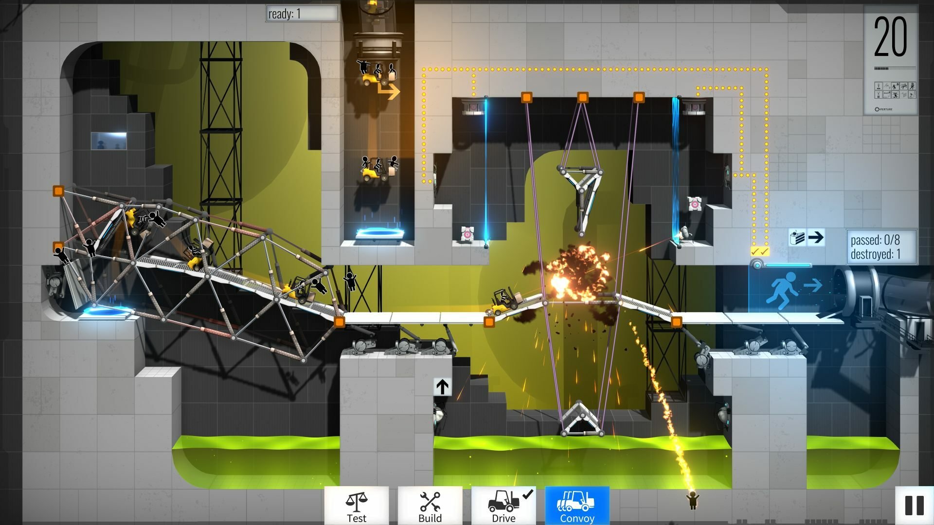 Скриншот 3 к игре Bridge Constructor Portal v.1.4 (40233) [GOG] (2017)